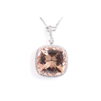 28.58ct Morganite and Diamond Pendant