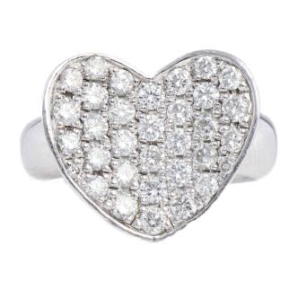 1.07ct Diamond Heart Ring 18ct white gold*