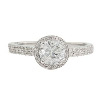 1.04ct Diamond Halo 18ct White Gold Ring