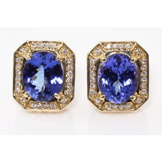 6.48ct Tanzanite and Diamond Earrings