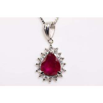 1.41ct Ruby and Diamond Pendant
