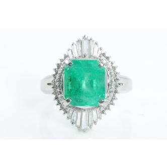 3.91ct Emerald and Diamond Ring