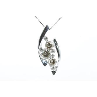 1.30ct Champagne & White Diamond Pendant