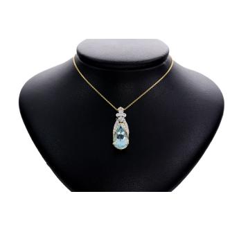4.08ct Aquamarine and Diamond Pendant