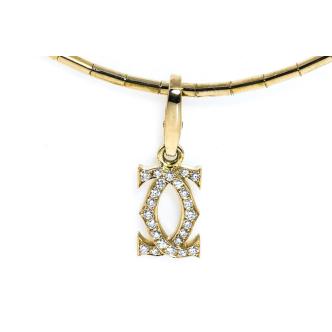 Cartier 2C Diamond Charm Pendant