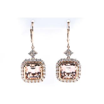 9.75ct Morganite and Diamond Earrings