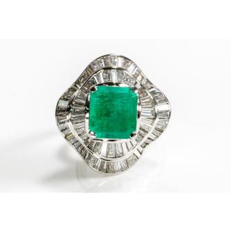 4.60ct Emerald and Diamond Ring