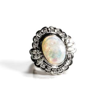 6.33ct Opal and Diamond Ring