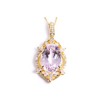 17.13ct Kunzite and Diamond Pendant