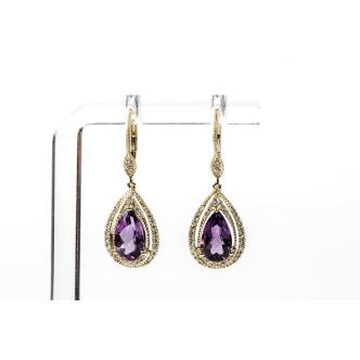 2.80ct Amethyst and Diamond Earrings