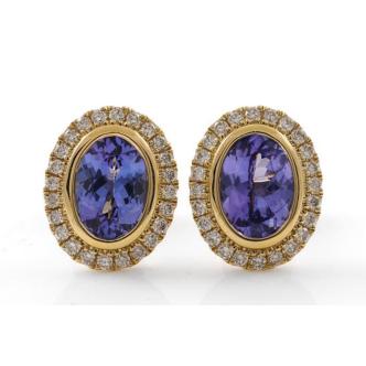 1.60ct Tanzanite and Diamond Earrings