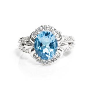 2.84ct Topaz and Diamond Ring