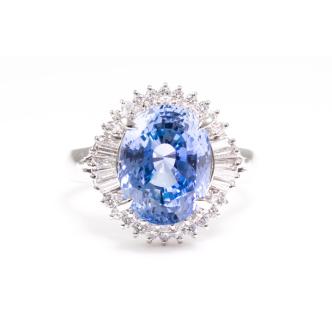 7.53ct Sapphire and Diamond Ring