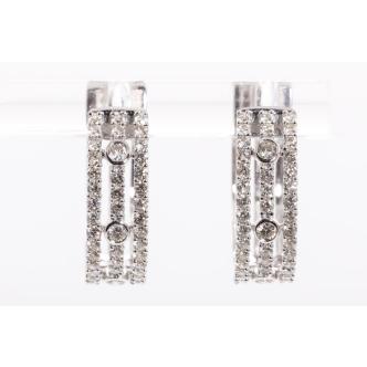 1.05ct Diamond Hoop Earrings