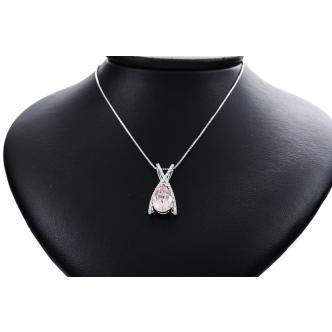 3.38ct Morganite and Diamond Pendant