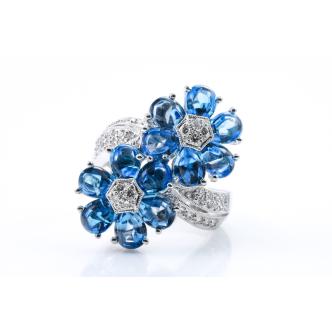 9.39ct Topaz and Diamond Flower Ring