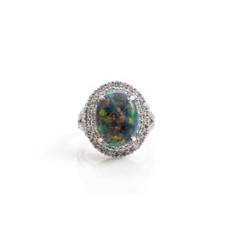 4.12ct Opal and Diamond Ring