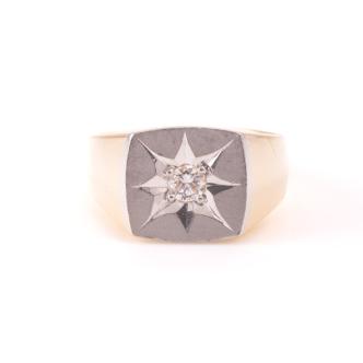 Diamond Mens Ring 14.2g 18ct gold & Plat