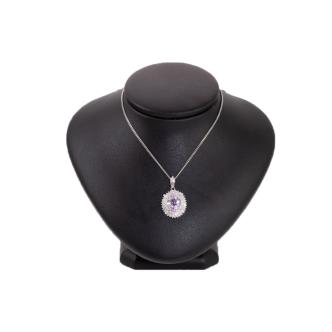 Kunzite and Diamond Pendant