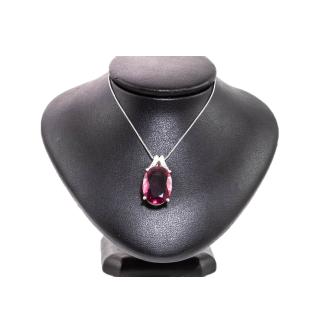 Rubellite and Diamond Pendant