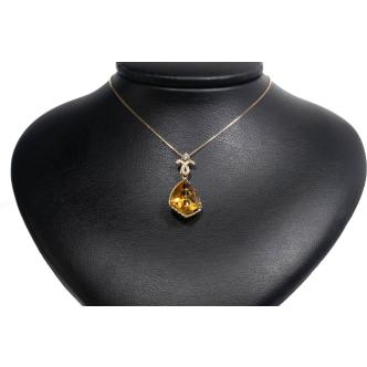 6.89ct Citrine and Diamond Pendant