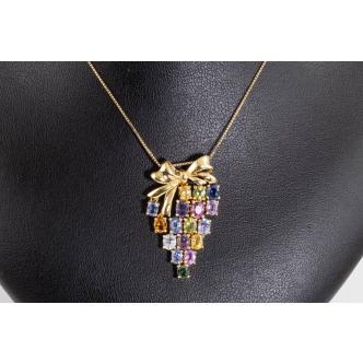 Multi-coloured Sapphire Pendant
