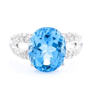 6.30ct Topaz and Diamond Ring