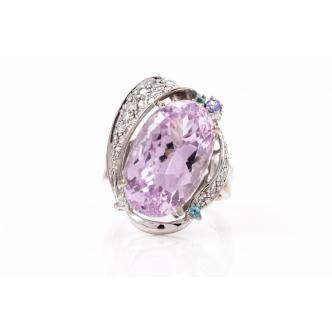 14.48ct Kunzite and Diamond Ring