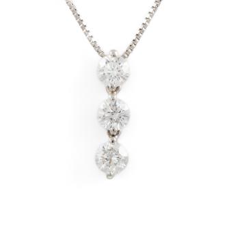 Three Diamond Platinum Pendant 0.99ct