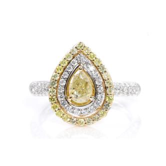 Yellow and White Diamond Dress Ring