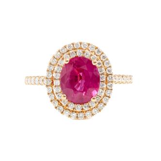 2.03ct Burmese Ruby & 0.49ct Diamond Ring GIA