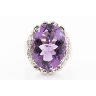 15.15ct Amethyst and Diamond Ring