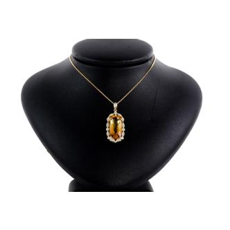 5.22ct Citrine and Diamond Pendant