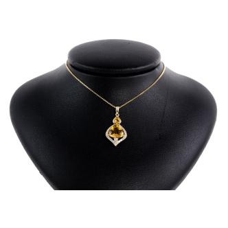 1.67ct Citrine and Diamond Pendant