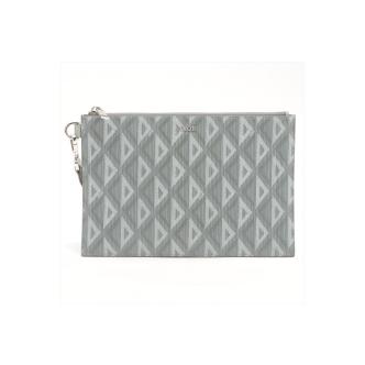Dior Gray CD Diamond Canvas A5 Pouch