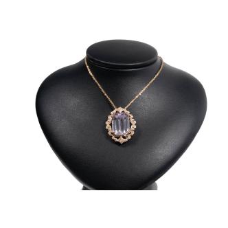 28.26ct Kunzite and Diamond Pendant
