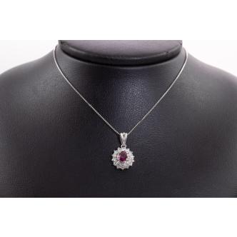 0.76ct Ruby and Diamond Pendant