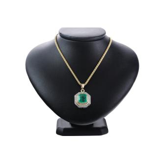 9.28ct Emerald and Diamond Pendant