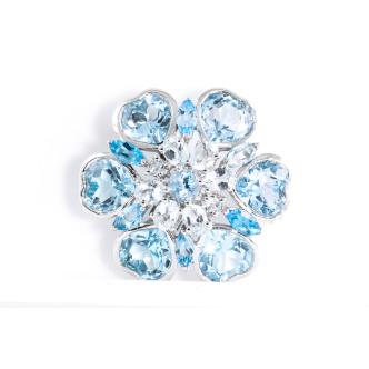 12.08ct Blue Topaz Ring & Brooch