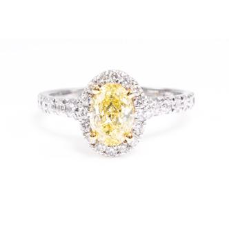1.00ct Fancy Yellow Diamond Ring GIA P1