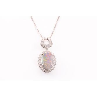 4.73ct Opal and Diamond Pendant