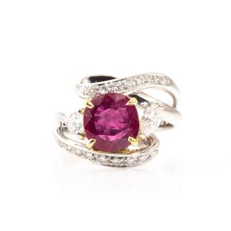 2.34ct Ruby and Diamond Ring