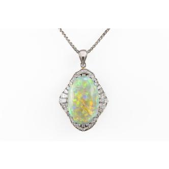 10.96ct Opal and Diamond Pendant