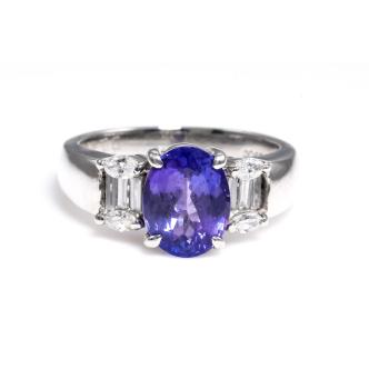 2.22ct Tanzanite and Diamond Ring