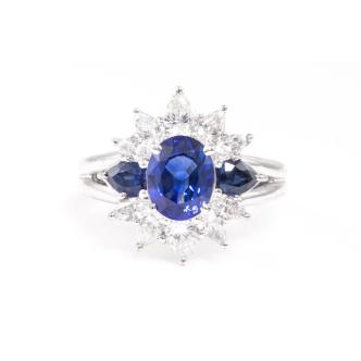 2.66ct Blue Sapphire and Diamond Ring