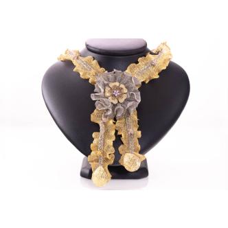 Tourmaline & Topaz, 18ct Mesh Link Necklace