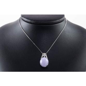 10.76ct Lavender Jade & Diamond Pendant