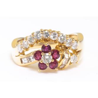 0.55ct Ruby and Diamond Ring