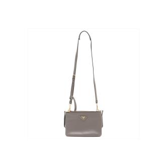 Prada Double Zip Crossbody Bag in Grey