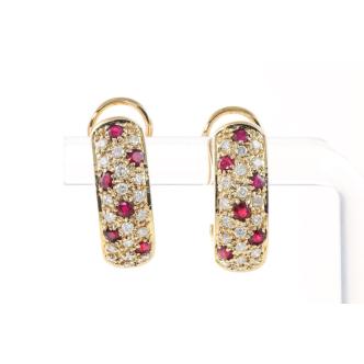 0.78ct Ruby and Diamond Earrings